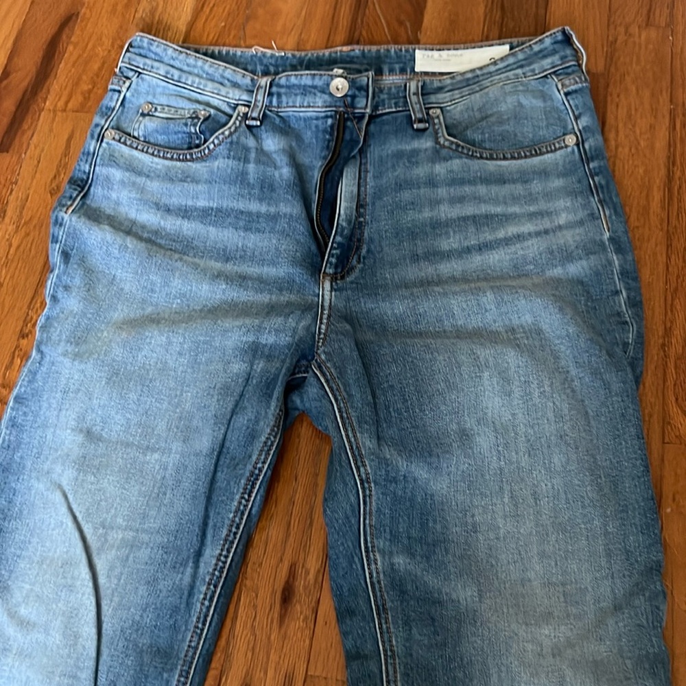 RAG AND BONE Nina high rise ankle flare. Perfect condition. Frayed hem.